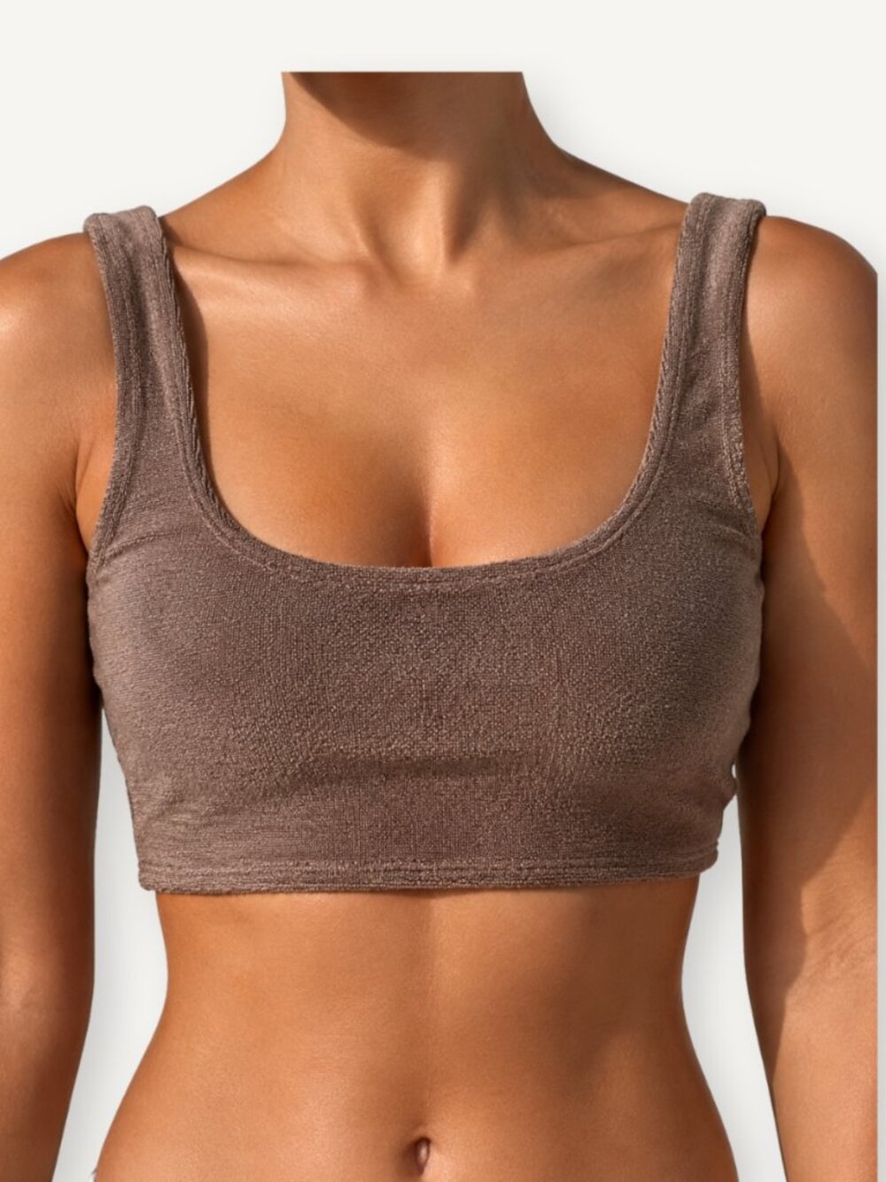 NWT Myra Swim Bikini Top Terry in Brown Size XSmall